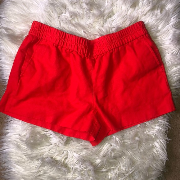 J. Crew Pants - J. Crew red elastic waist short 8 w/ pockets
